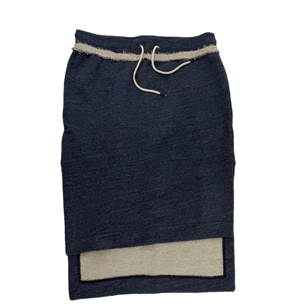 Grey State Lena Skirt - Medium- Denim Heather Hi-Lo Cotton - NWT
